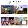 DR. J Professional HI-04 Mini Projector Outdoor Movie Projector with 100Inch Projector Screen, 1080P Supported Compatible with TV Stick, Video Games, HDMI,USB,TF,VGA,AUX,AV [Latest Upgrade]